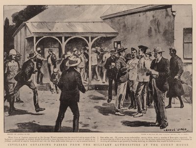 Civilians Obtaining Passes from the Military Authorities at the Court House by George Soper